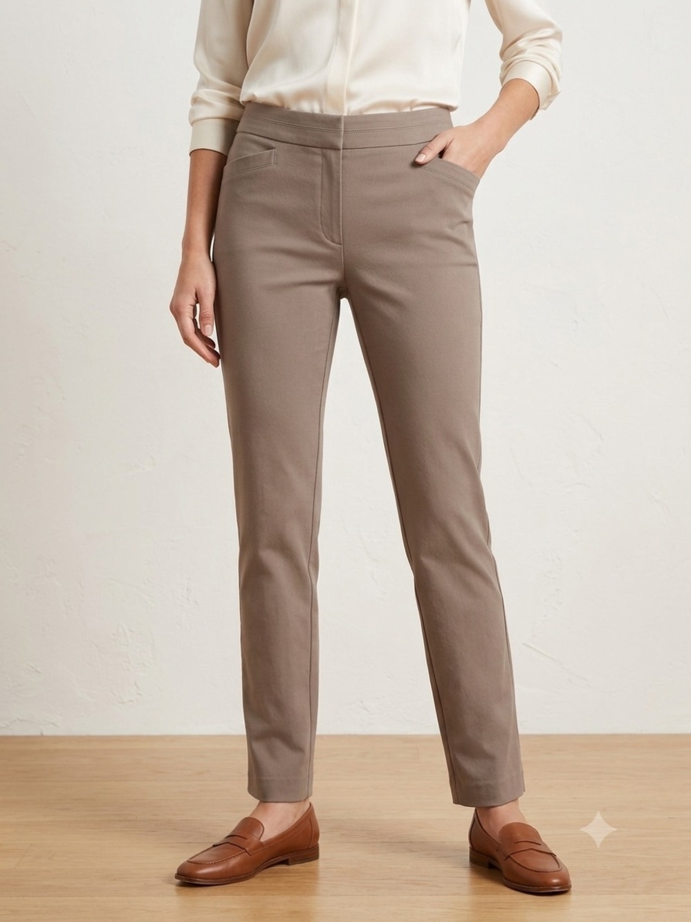 Briggs New York Tan Brown Pants, Women’s Size 10, Straight Leg, Stretch